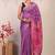 purple & pink zari work cotton silk blend bhagalpuri ethnic saree with unstitched blouse