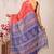 red & blue zari work cotton silk blend bhagalpuri ethnic saree with unstitched blouse