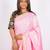 baby pink zari work blended cotton staple bhagalpuri ethnic saree with unstitched blouse