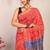 red & blue zari work cotton silk blend bhagalpuri ethnic saree with unstitched blouse