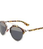 Half mirrored Leopard Print Sunglasses
