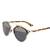 Half mirrored Leopard Print Sunglasses