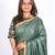 rama green zari work blended cotton staple bhagalpuri ethnic saree with unstitched blouse