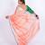 Peach embellished cotton linen bhagalpuri ethnic saree with unstitched blouse