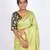 green zari work blended cotton staple bhagalpuri ethnic saree with unstitched blouse