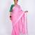 Light pink embellished cotton linen bhagalpuri ethnic saree with unstitched blouse