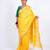 Yellow embellished cotton linen bhagalpuri ethnic saree with unstitched blouse
