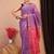 purple & pink zari work cotton silk blend bhagalpuri ethnic saree with unstitched blouse