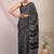 black & white embellished modal silk blend bhagalpuri ethnic saree with unstitched blouse