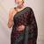 black & red embellished modal silk blend bhagalpuri ethnic saree with unstitched blouse