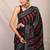 black & red embellished modal silk blend bhagalpuri ethnic saree with unstitched blouse