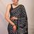 black & white embellished modal silk blend bhagalpuri ethnic saree with unstitched blouse