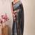 black & white zari work cotton silk blend bhagalpuri ethnic saree with unstitched blouse
