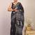 black & white zari work cotton silk blend bhagalpuri ethnic saree with unstitched blouse