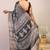 black & white zari work cotton silk blend bhagalpuri ethnic saree with unstitched blouse