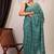 teal green sequence cotton silk blend bhagalpuri ethnic saree with unstitched blouse