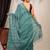 teal green sequence cotton silk blend bhagalpuri ethnic saree with unstitched blouse