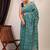 teal green sequence cotton silk blend bhagalpuri ethnic saree with unstitched blouse