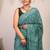teal green sequence cotton silk blend bhagalpuri ethnic saree with unstitched blouse