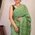 green sequence cotton silk blend bhagalpuri ethnic saree with unstitched blouse