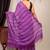 purple sequence cotton silk blend bhagalpuri ethnic saree with unstitched blouse