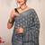 gray sequence cotton silk blend bhagalpuri ethnic saree with unstitched blouse