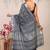 gray zari work cotton linen bhagalpuri ethnic saree with unstitched blouse