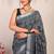 gray zari work cotton linen bhagalpuri ethnic saree with unstitched blouse