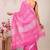 pink zari work cotton linen bhagalpuri ethnic saree with unstitched blouse