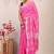 pink zari work cotton linen bhagalpuri ethnic saree with unstitched blouse