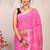 pink zari work cotton linen bhagalpuri ethnic saree with unstitched blouse
