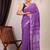 purple zari work cotton linen bhagalpuri ethnic saree with unstitched blouse