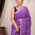 purple zari work cotton linen bhagalpuri ethnic saree with unstitched blouse