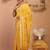 yellow zari work cotton linen bhagalpuri ethnic saree with unstitched blouse