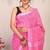 pink zari work cotton linen bhagalpuri ethnic saree with unstitched blouse