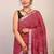 maroon zari work cotton linen bhagalpuri ethnic saree with unstitched blouse