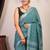 cadmium green zari work cotton linen bhagalpuri ethnic saree with unstitched blouse