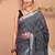 gray zari work cotton linen bhagalpuri ethnic saree with unstitched blouse