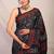 black & grey embellished modal silk blend bhagalpuri ethnic saree with unstitched blouse