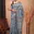 stone blue zari work cotton silk blend bhagalpuri ethnic saree with unstitched blouse