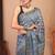 stone blue zari work cotton silk blend bhagalpuri ethnic saree with unstitched blouse