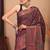 dark purple zari work, dabu embroidery cotton silk blend bhagalpuri ethnic saree with unstitched blouse