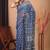 indigo blue zari work cotton silk blend bhagalpuri ethnic saree with unstitched blouse