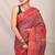 red zari work, dabu embroidery cotton silk blend bhagalpuri ethnic saree with unstitched blouse