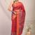 red zari work cotton silk blend bhagalpuri ethnic saree with unstitched blouse
