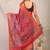 red zari work cotton silk blend bhagalpuri ethnic saree with unstitched blouse