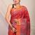red zari work cotton silk blend bhagalpuri ethnic saree with unstitched blouse