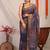 navy blue zari work cotton silk blend bhagalpuri ethnic saree with unstitched blouse