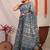 stone blue zari work cotton silk blend bhagalpuri ethnic saree with unstitched blouse