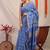 blue zari work, sequence cotton silk blend bhagalpuri ethnic saree with unstitched blouse